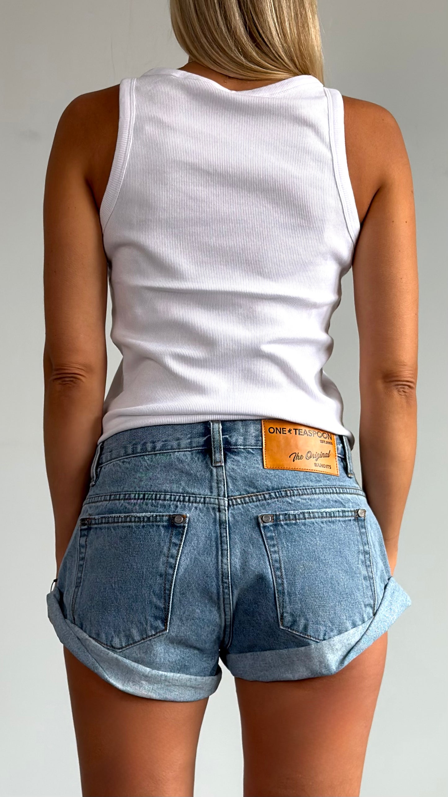 ONETEASPOON Misty Blue Bandits - denim shorts