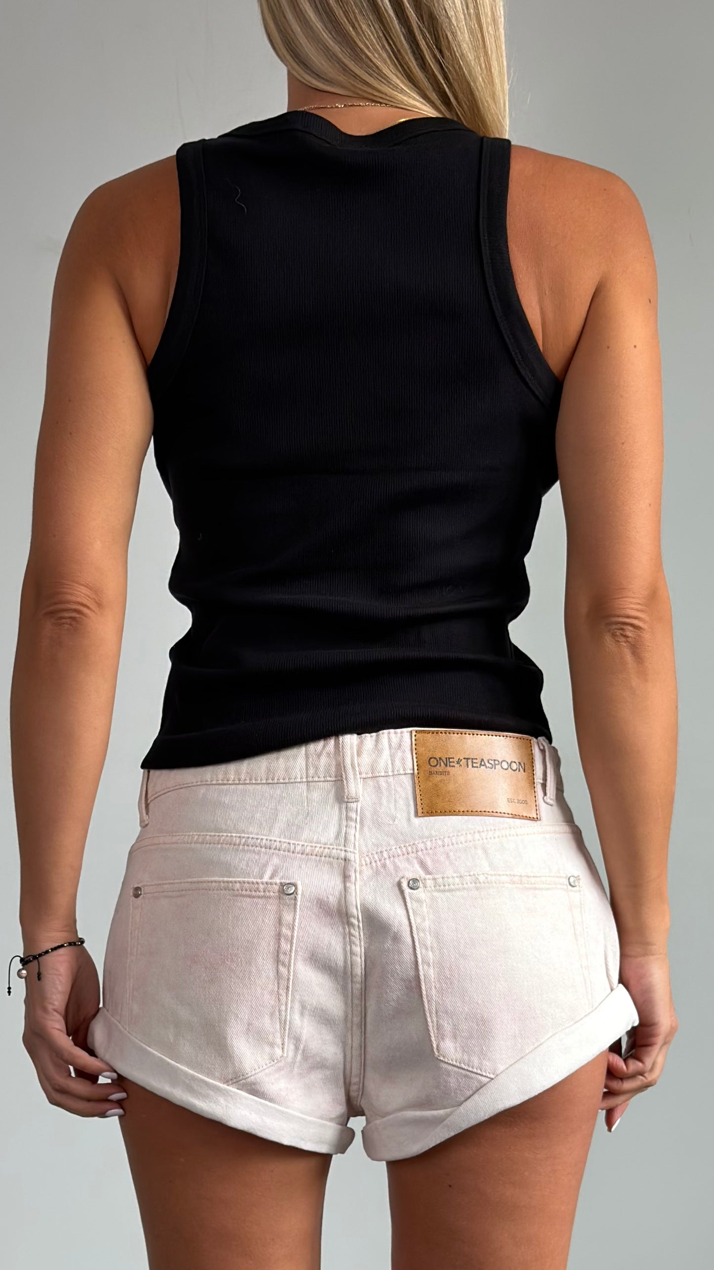 ONETEASPOON Young Love Pink Bandits - denim shorts
