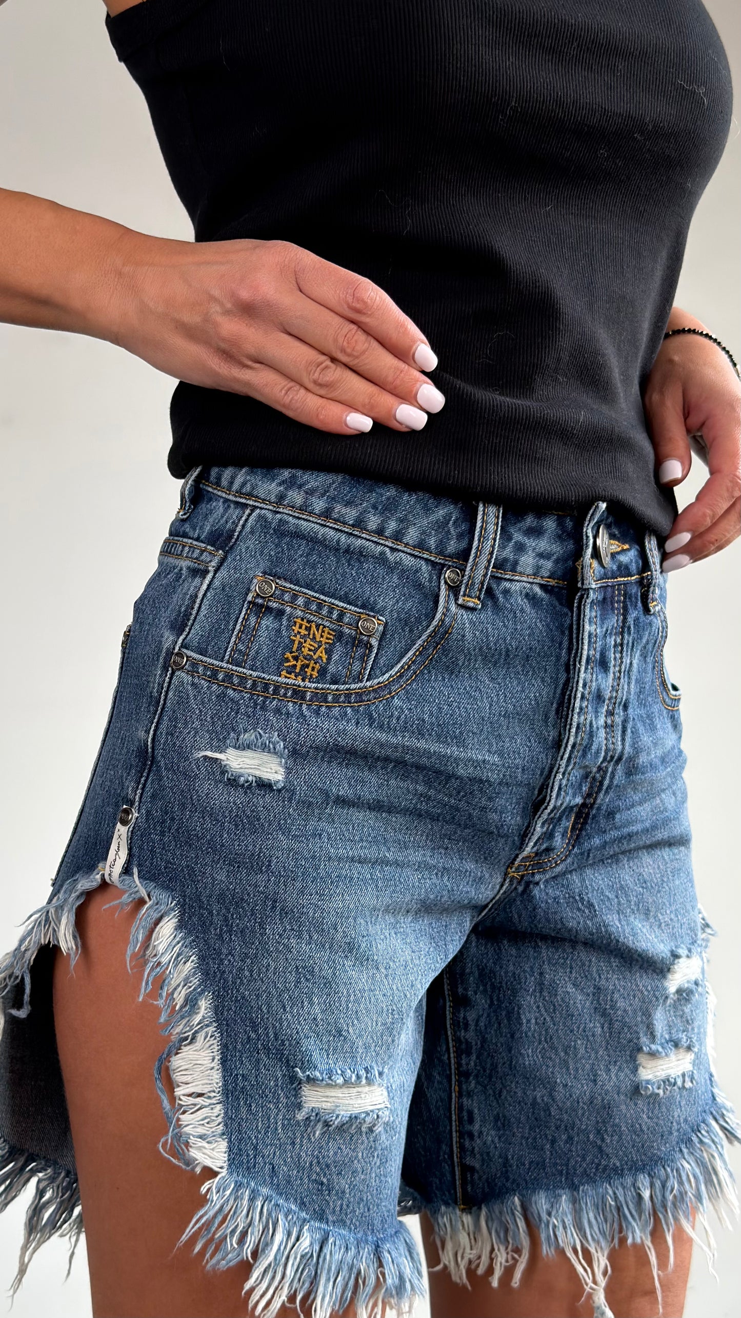 ONETEASPOON Blue Love Frankies - denim shorts