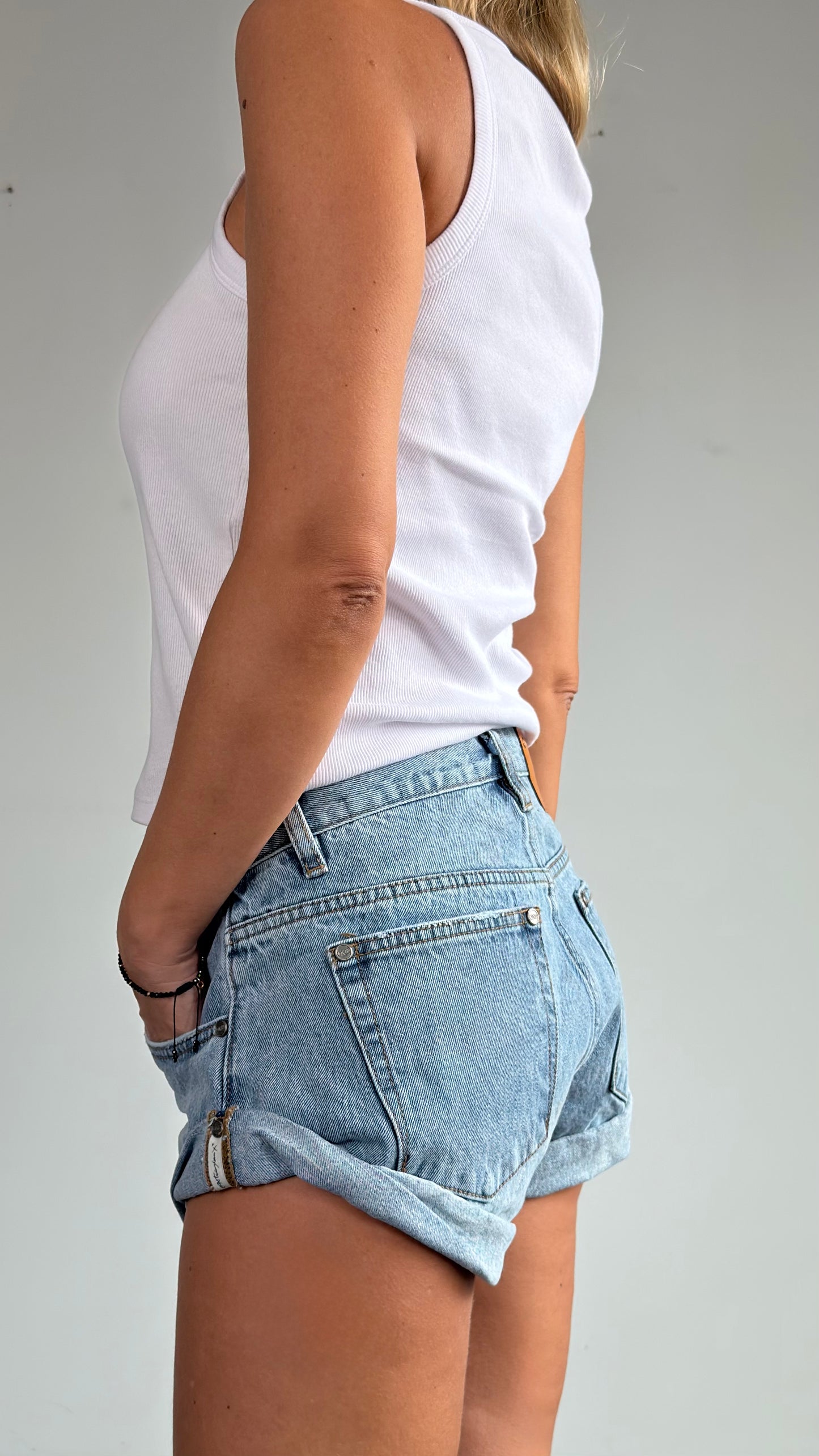 ONETEASPOON Misty Blue Bandits - denim shorts