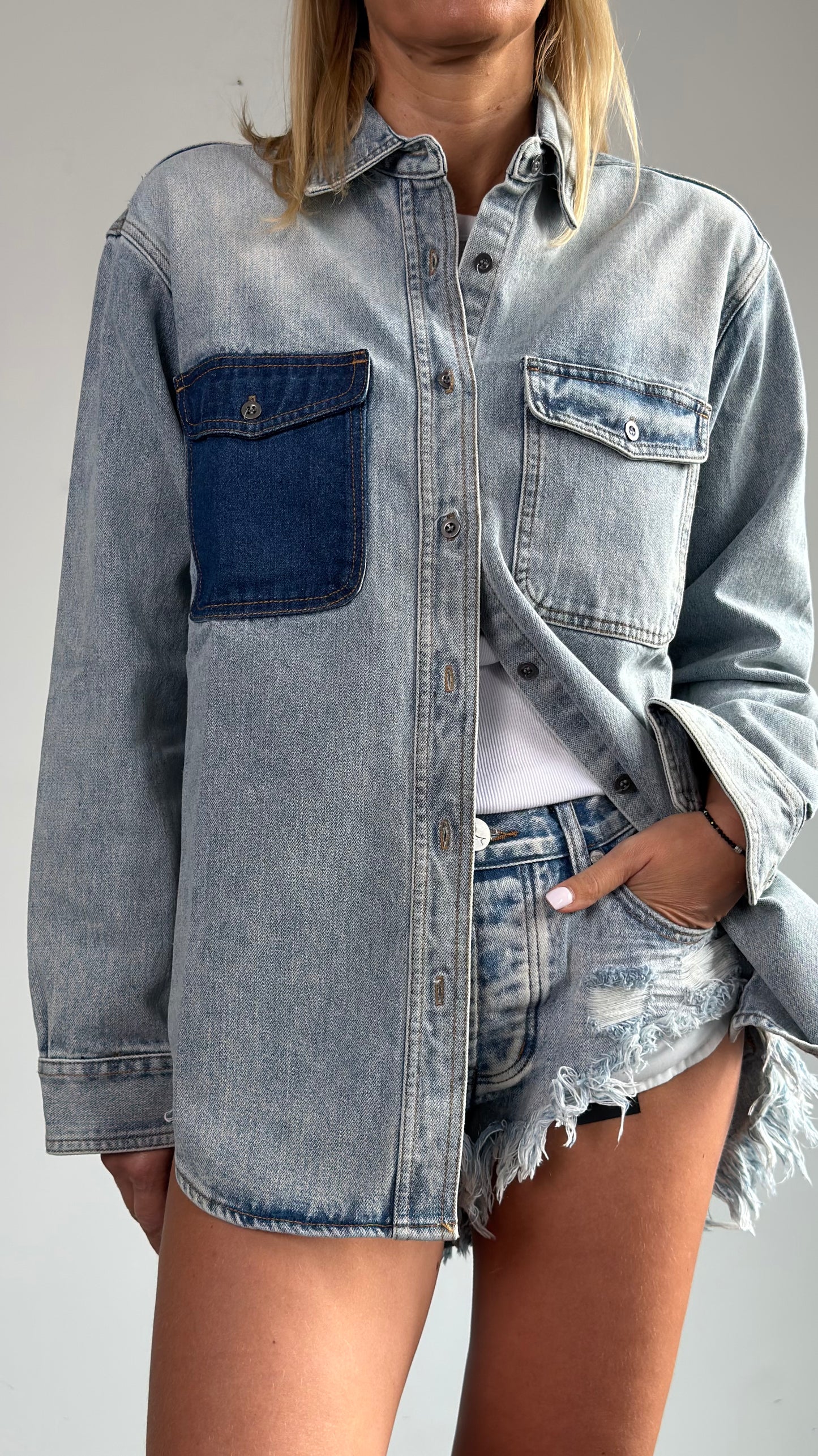 ONETEASPOON Saint Tropez Hendrixe - denim shacket
