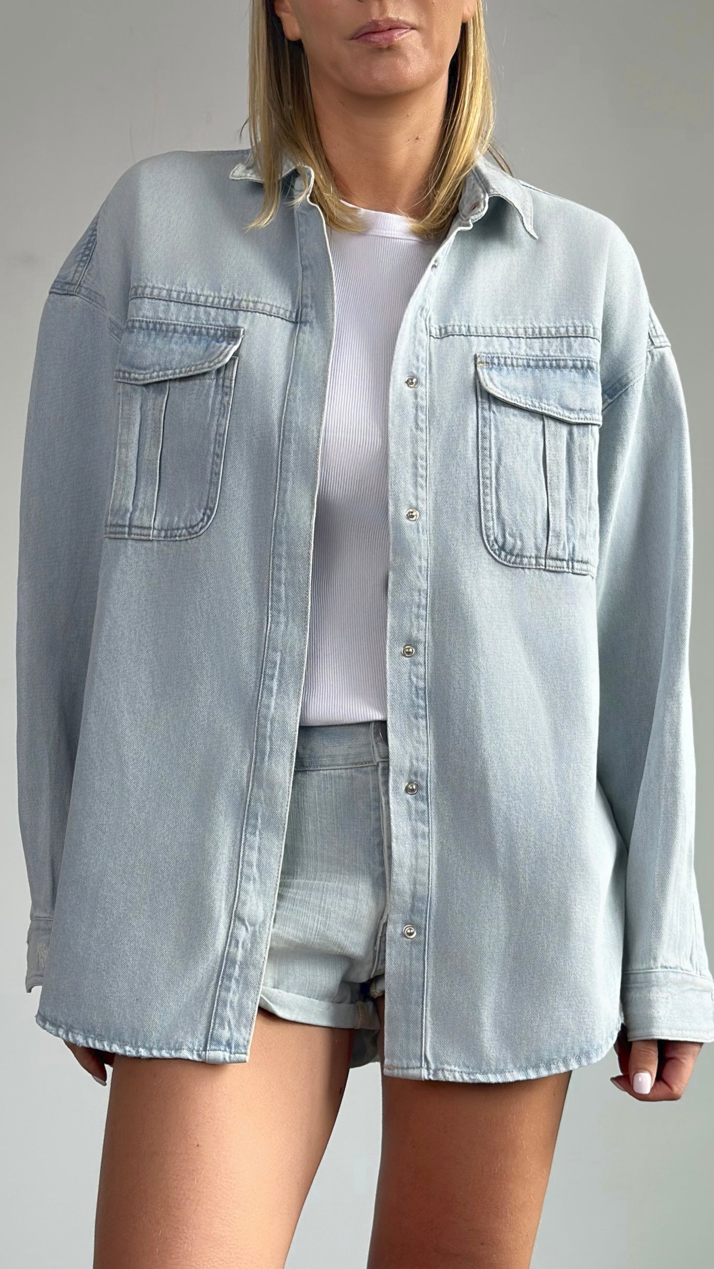 ONETEASPOON Daydream Heart oversized - denim shirt