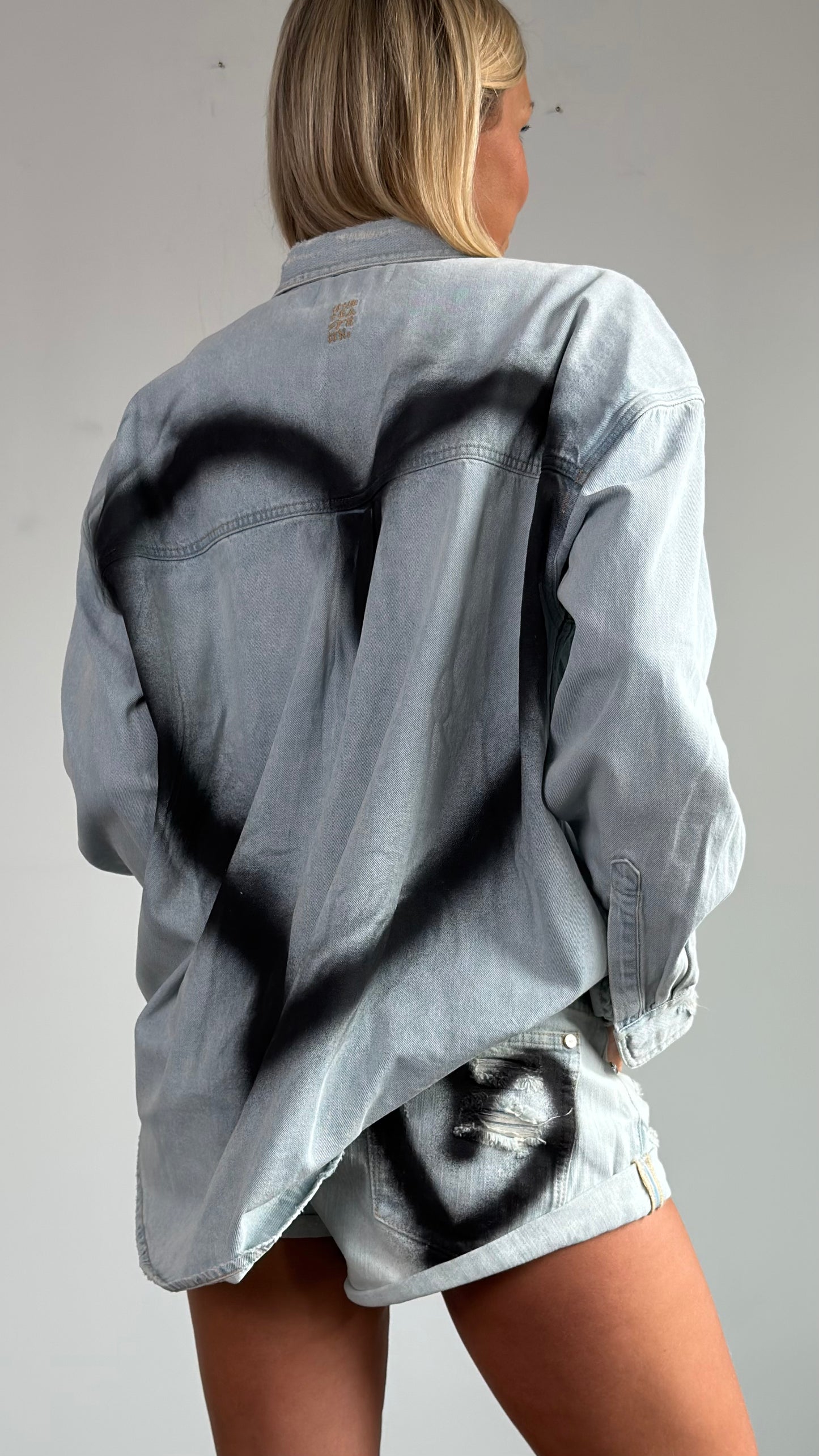 ONETEASPOON Daydream Heart oversized - denim shirt