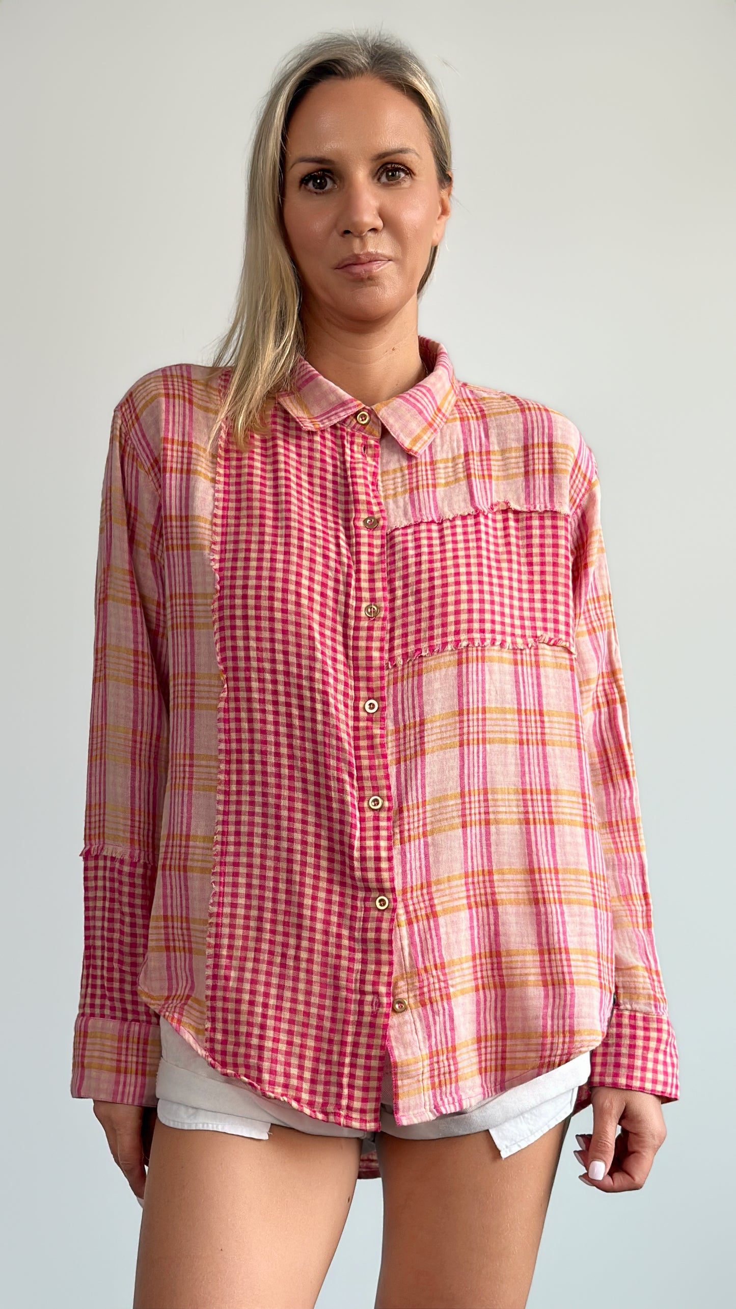 ONETEASPOON Flannel Checked Cotton Muslin - shirt