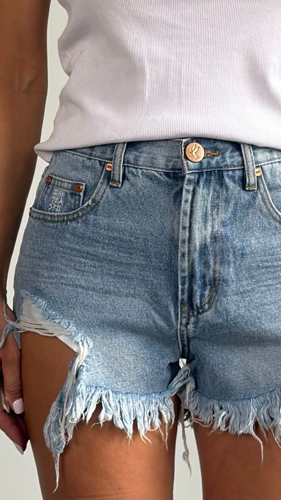 ONETEASPOON Bolt Blue Outlaws - denim shorts