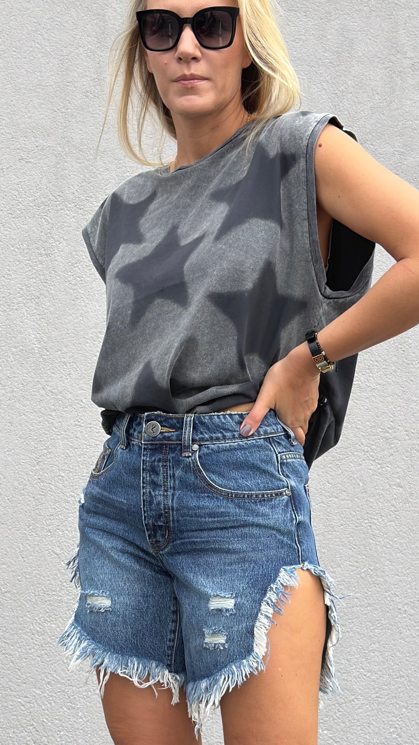 ONETEASPOON Blue Love Frankies - denim shorts