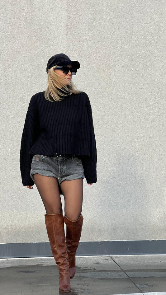 ONETEASPOON Charcoal Bandits -denim shorts