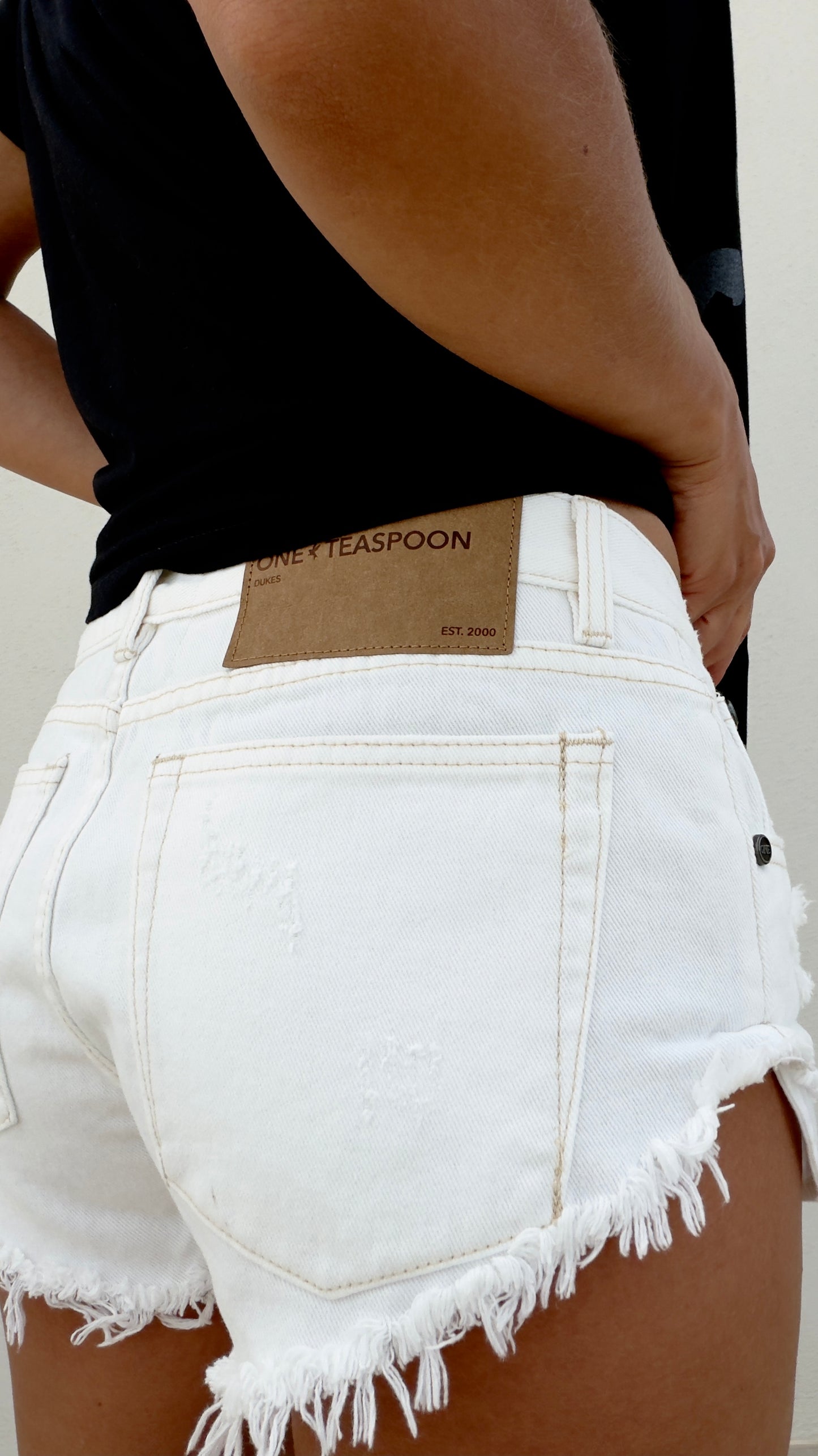 ONETEASPOON White Beauty Dukes - denim shorts