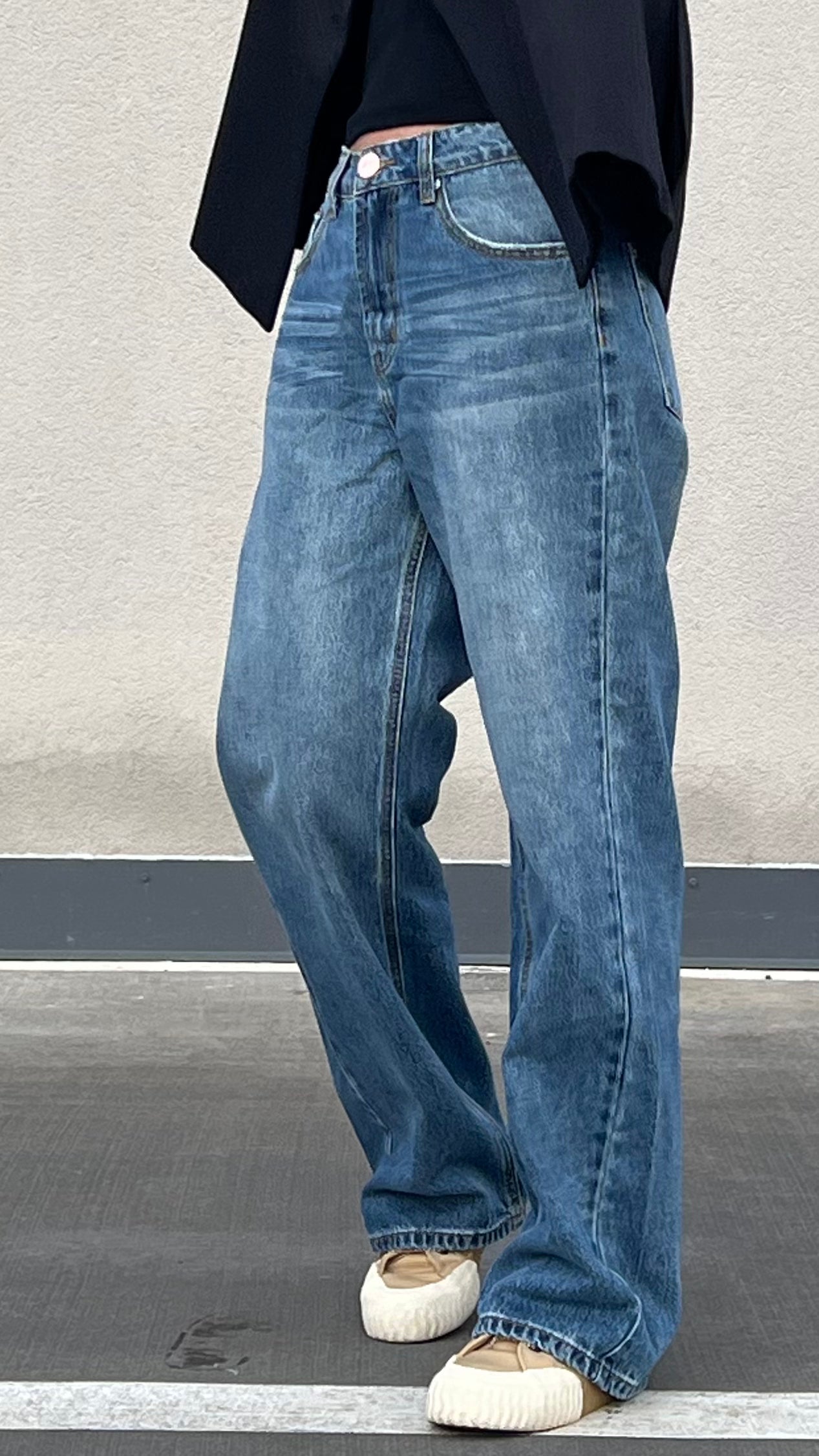 ONETEASPOON - Baxters Mid Waist Wide Leg Denim Jeans