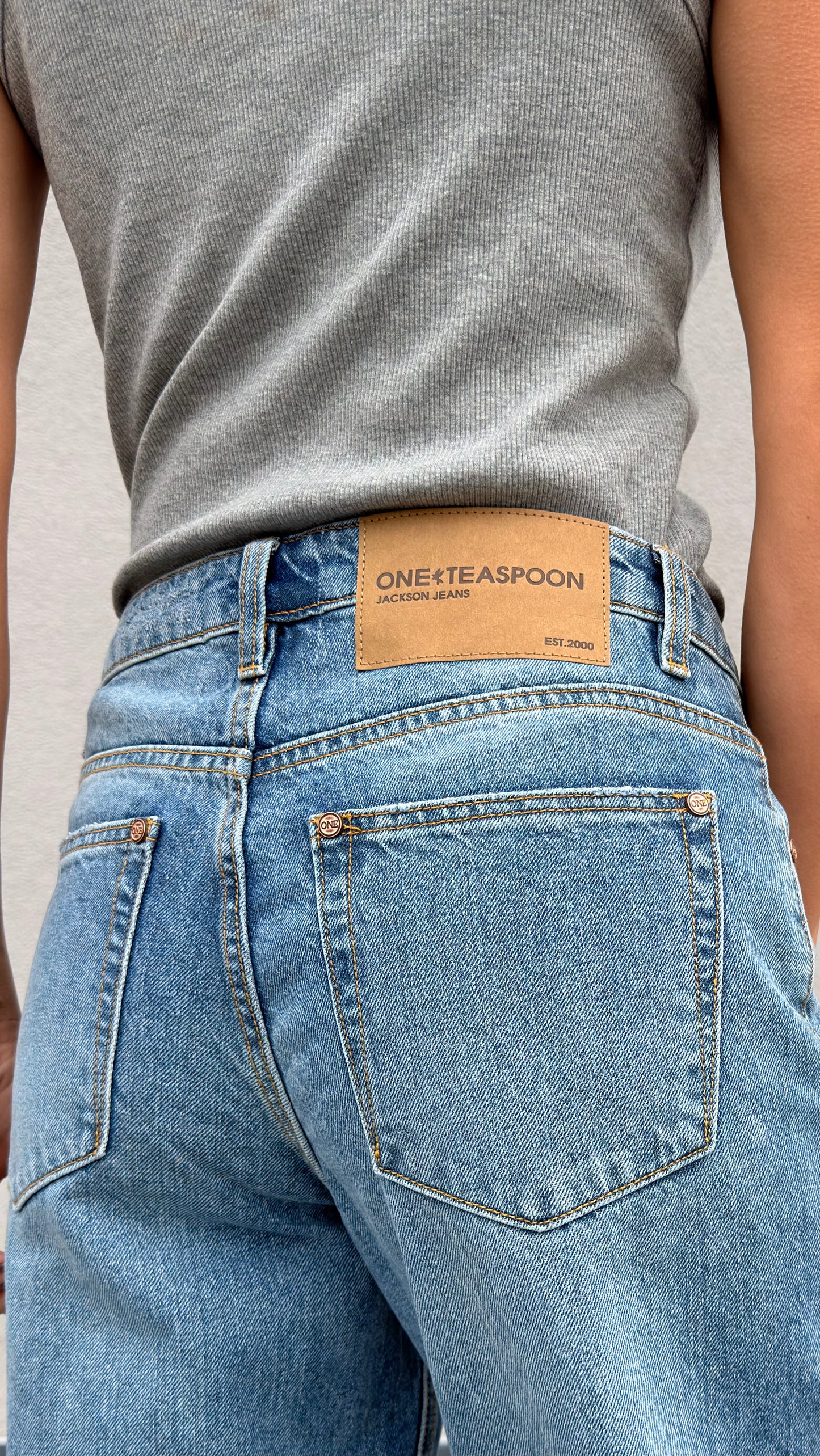 ONETEASPOON Hoodlum Blue Jackson - wild leg denim jeans