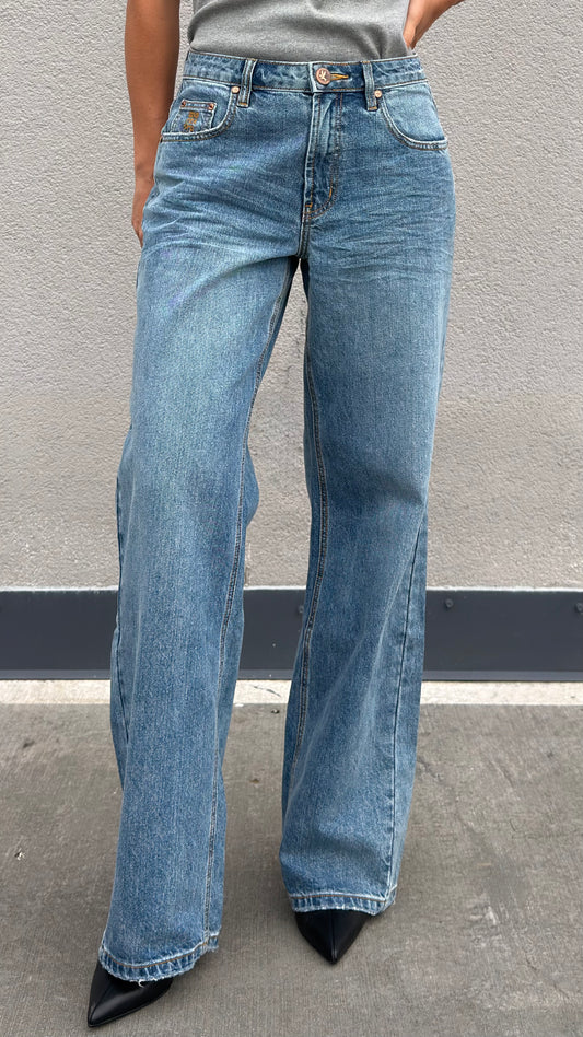 ONETEASPOON Hoodlum Blue Jackson - wild leg denim jeans