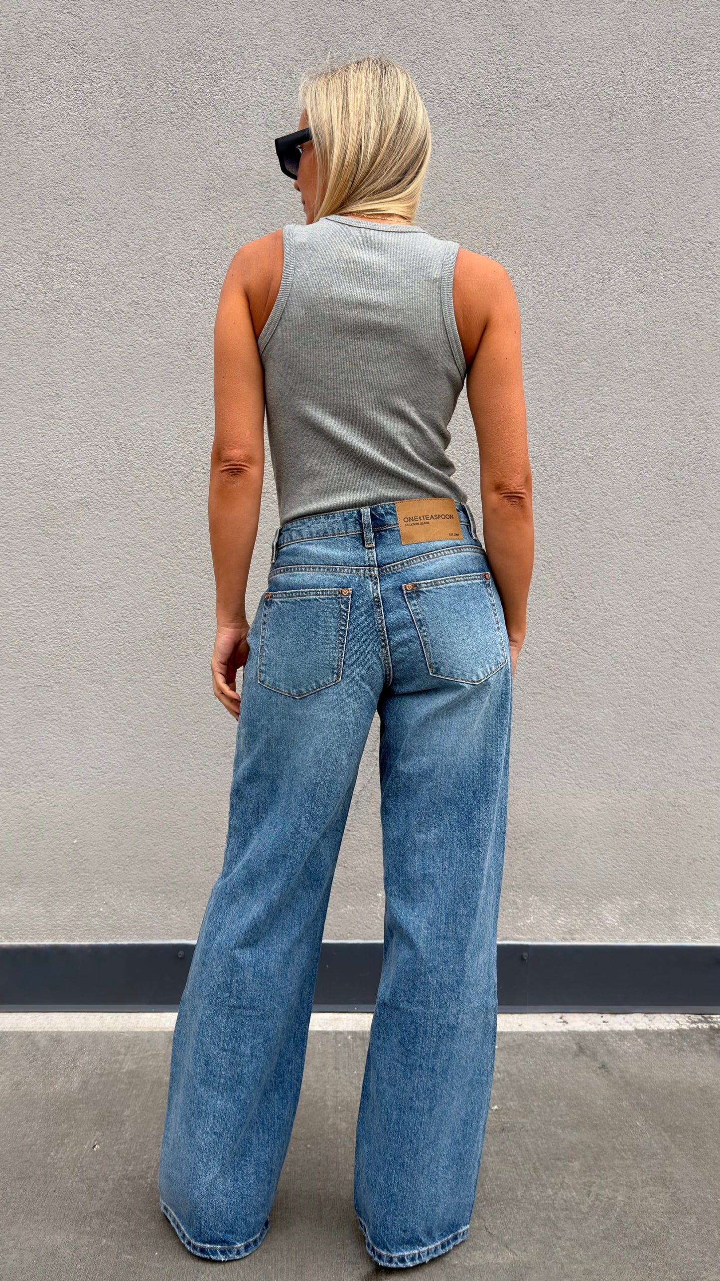 ONETEASPOON Hoodlum Blue Jackson - wild leg denim jeans