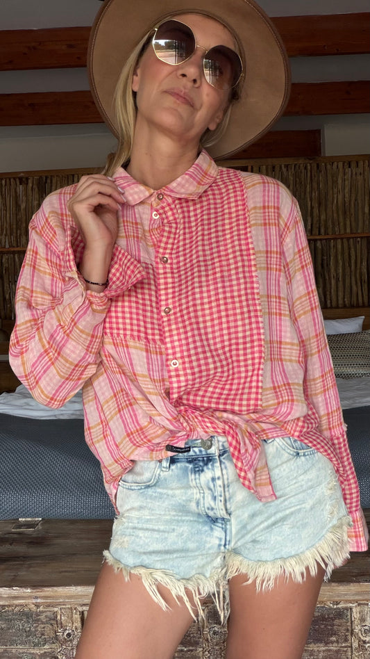 ONETEASPOON Flannel Checked Cotton Muslin - shirt