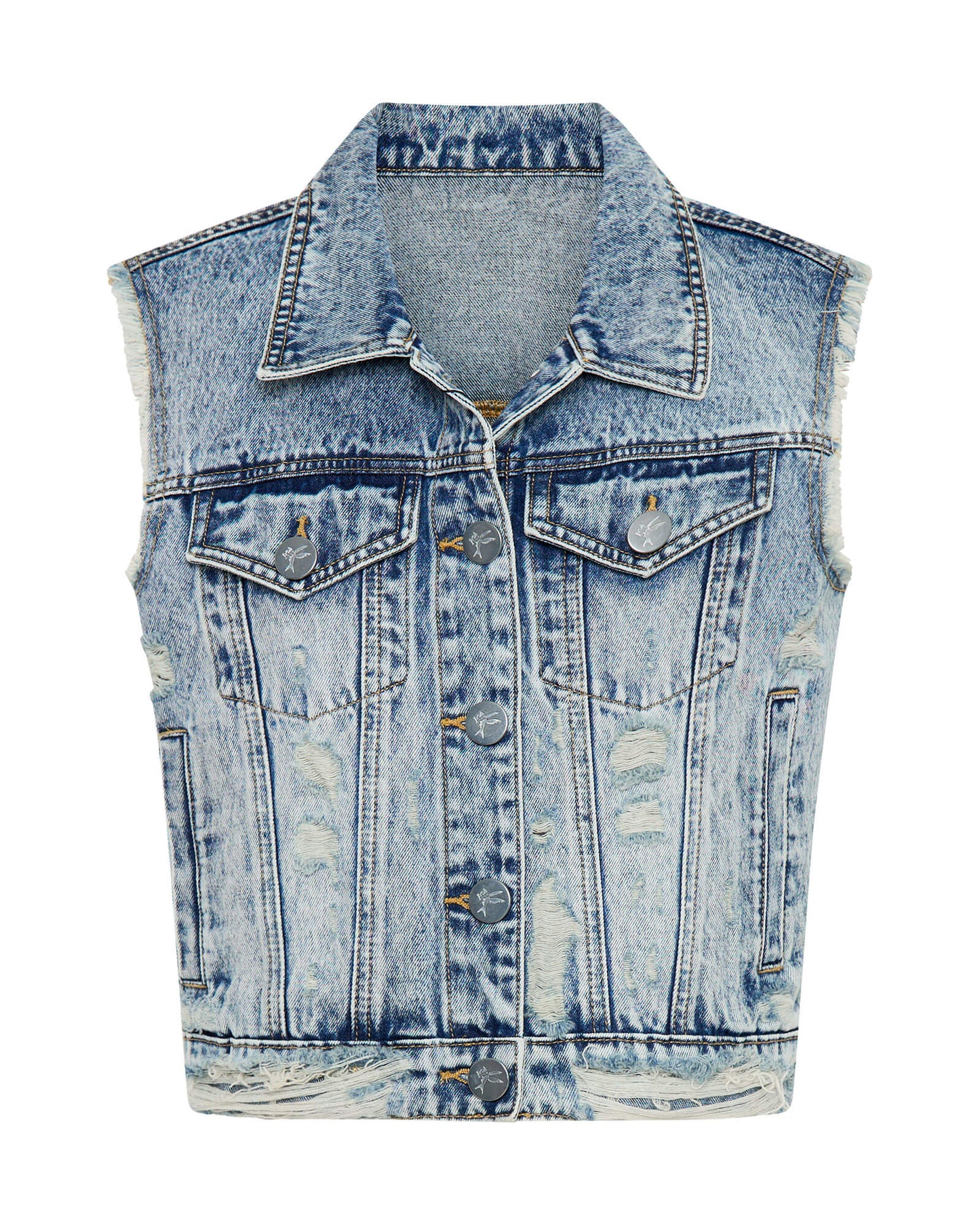 ONETEASPOON Acid Blue Denim Trucker Vest